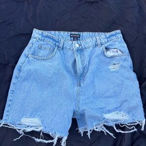 PrettyLittleThing Light Blue Distressed Jean Shorts